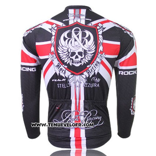 2013 Maillot Ciclismo Rock Racing Noir et Rouge Manches Longues et Cuissard